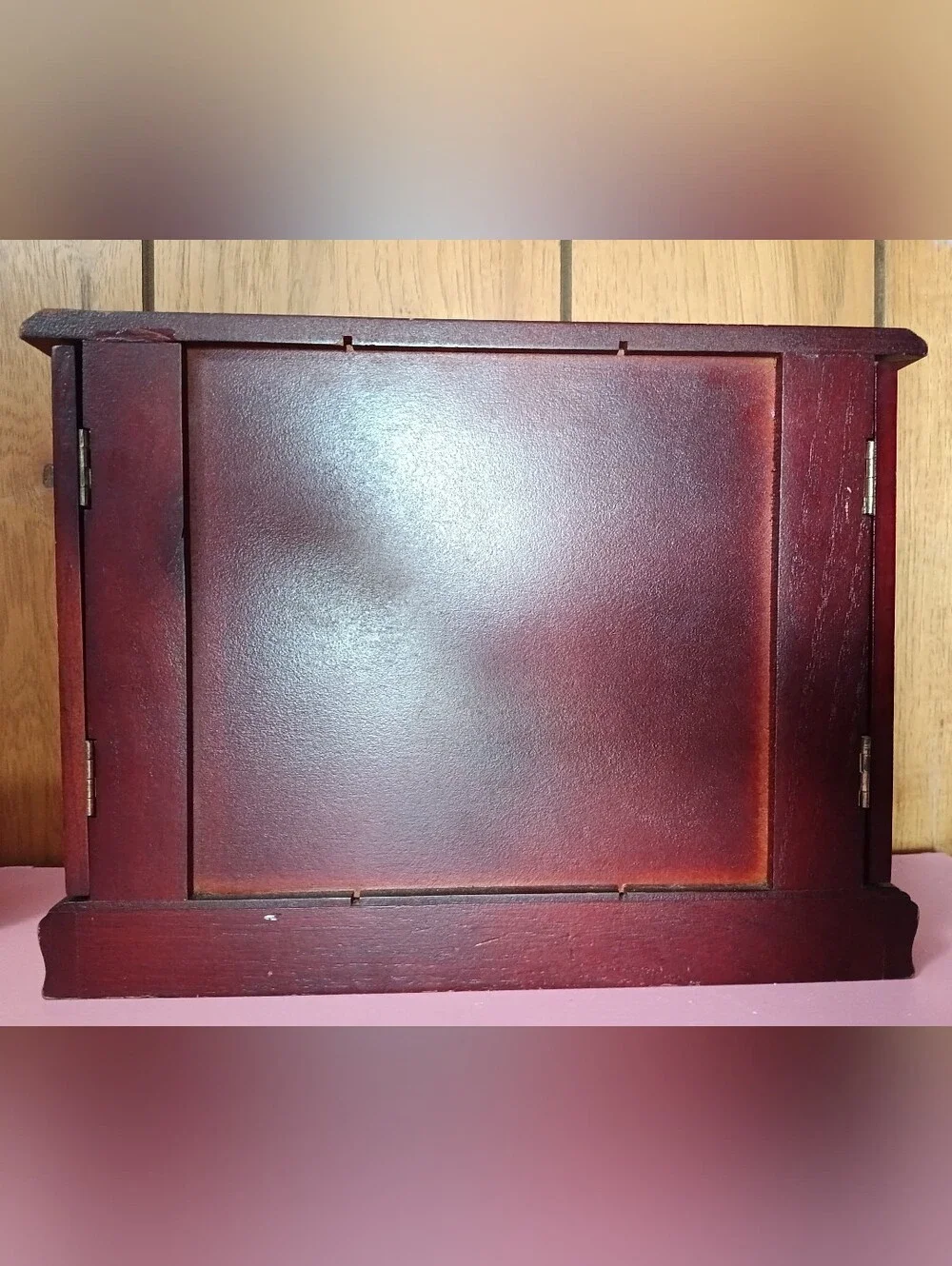 Elegant Red Wooden Jewelry Organizer Armoire